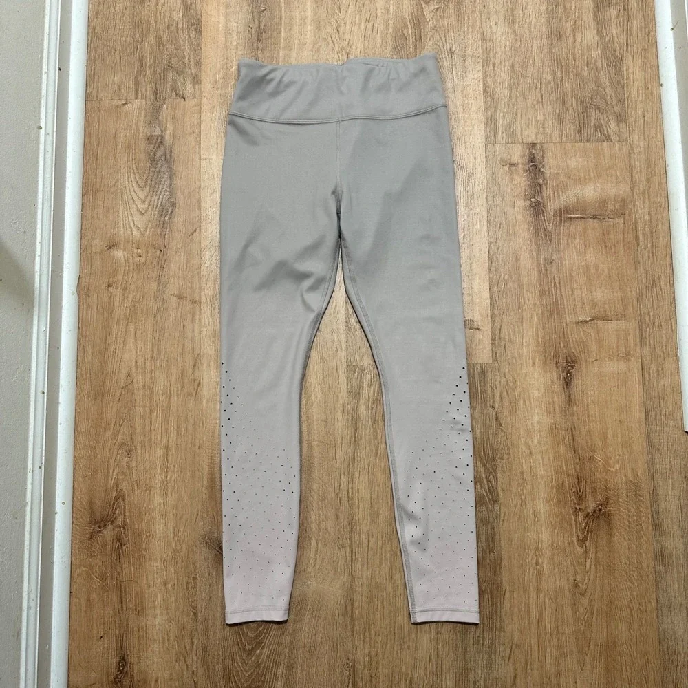 ATHLETA | Women's Gray Ombre Perforated Athleisure Workout Leggings, Size S